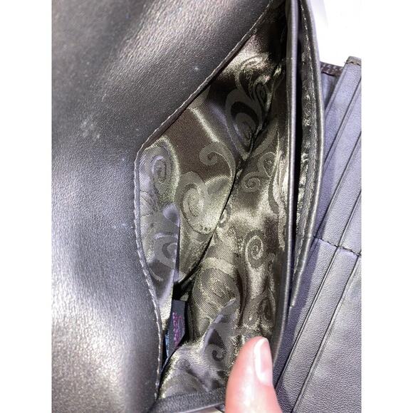 BRIGHTON LARGE BROWN, BLACK LEATHER ANIMAL PRINT WALET - Picture 10 of 16